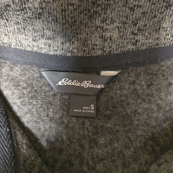 Eddie Bauer Men’s Size Small Radiator Fleece Snap Front Pullover Gray Mock Neck - Picture 5 of 8